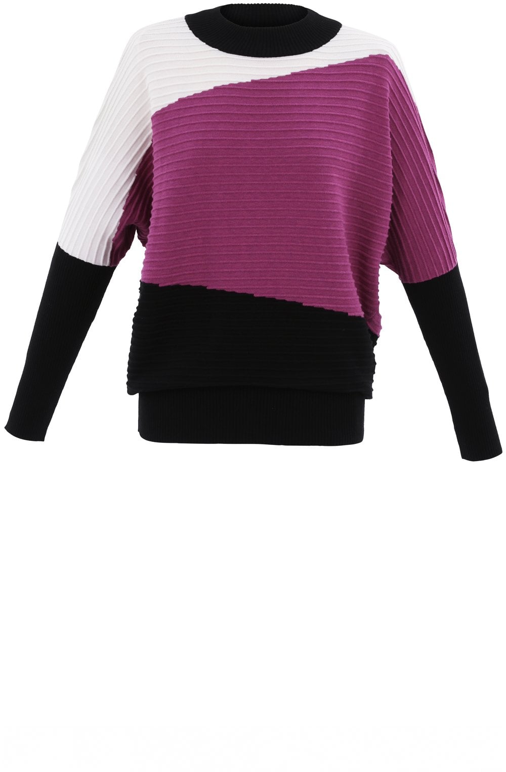 Pink Ribbed Knit Batwing Jumper