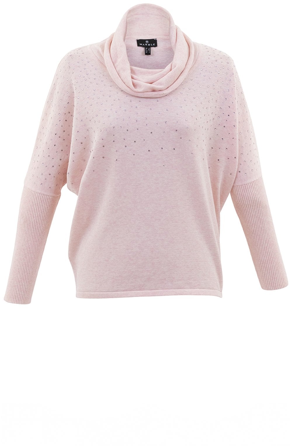 Pink Sparkle Cowl Neck Jumper