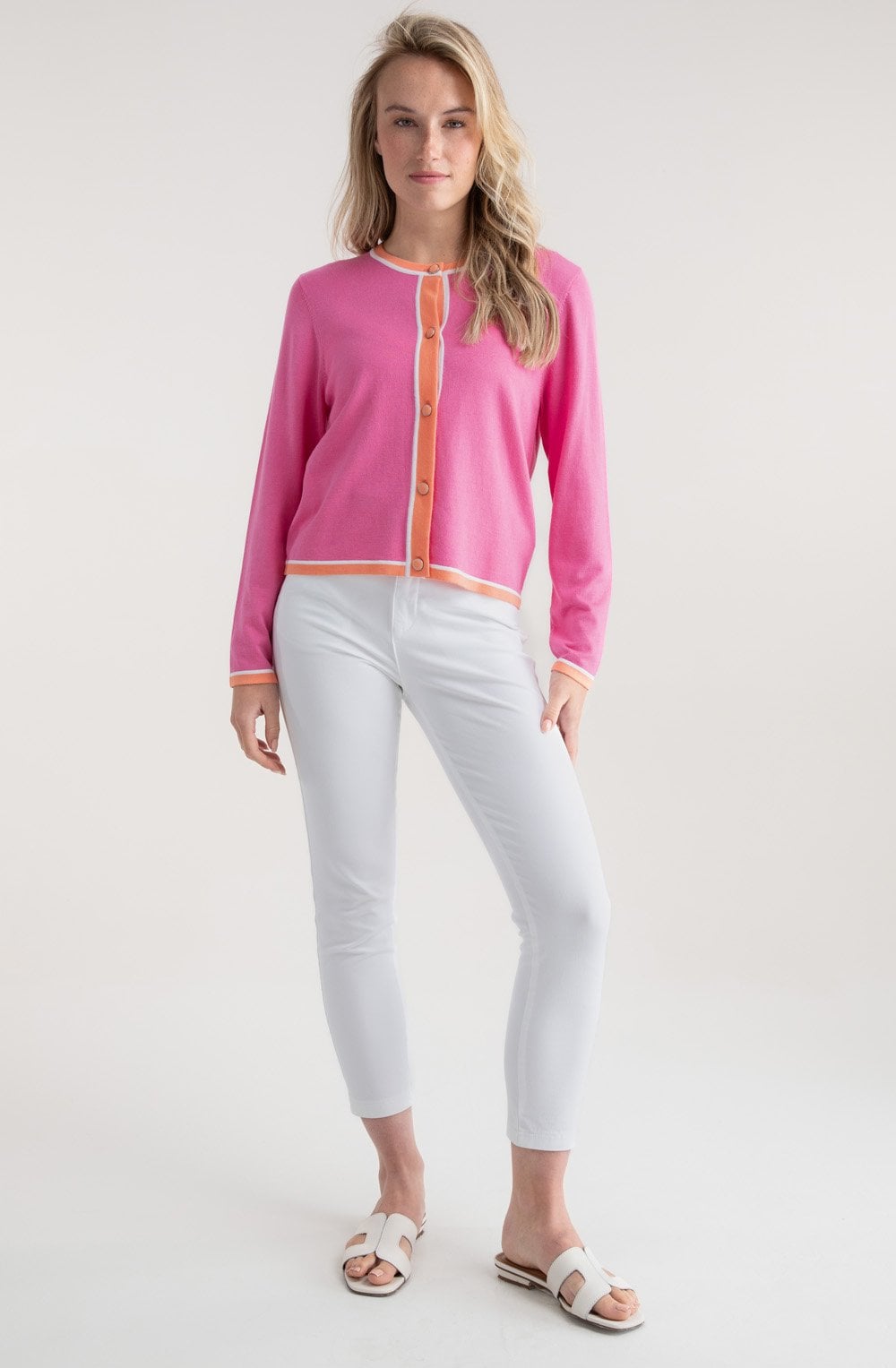 Pink Statement Stripe Cardigan