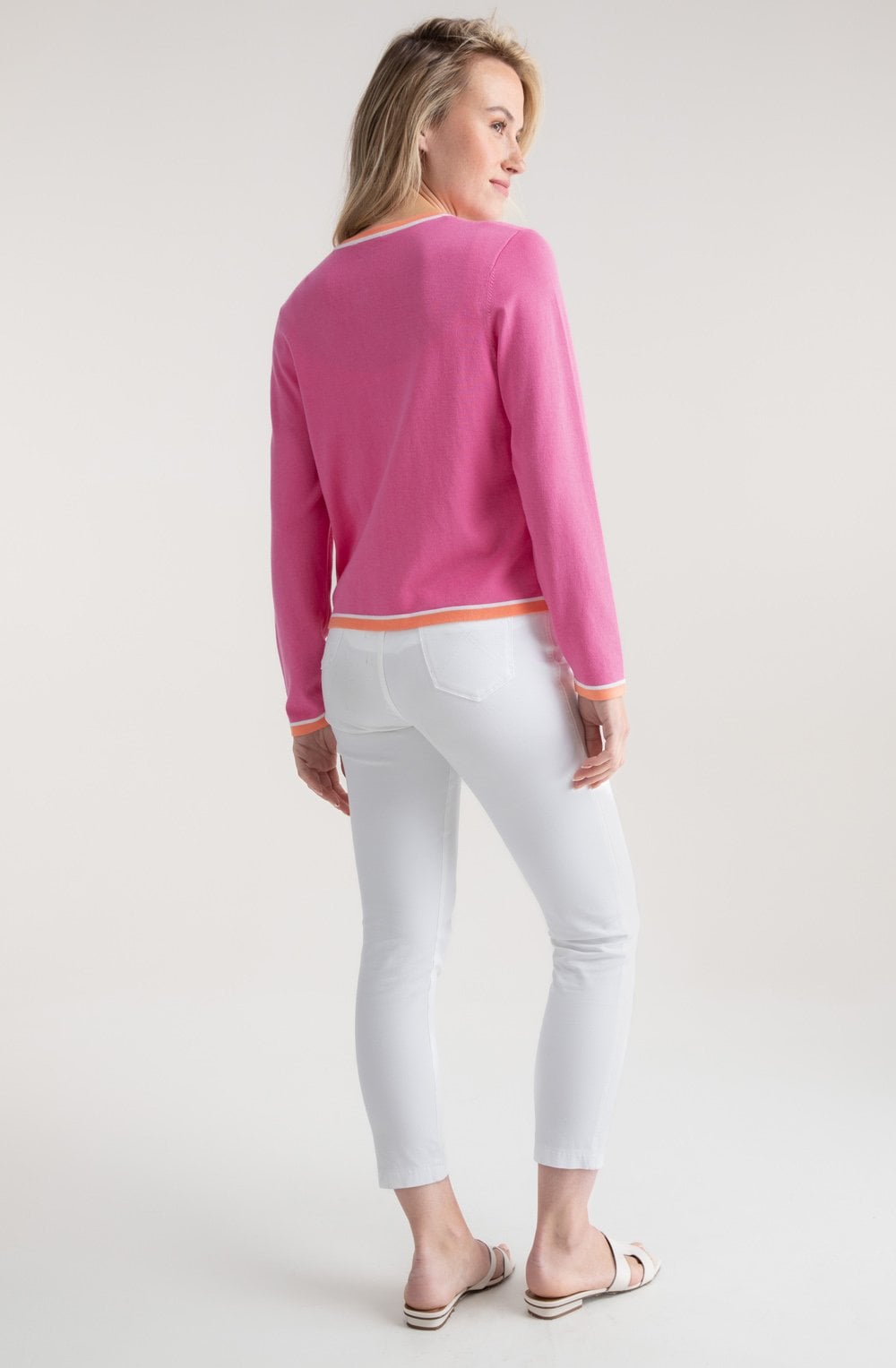 Pink Statement Stripe Cardigan