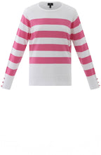 Pink Stripe Button Cuff Jumper