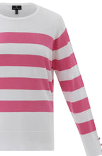Pink Stripe Button Cuff Jumper