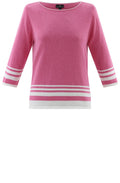 Pink Striped Hem Jumper
