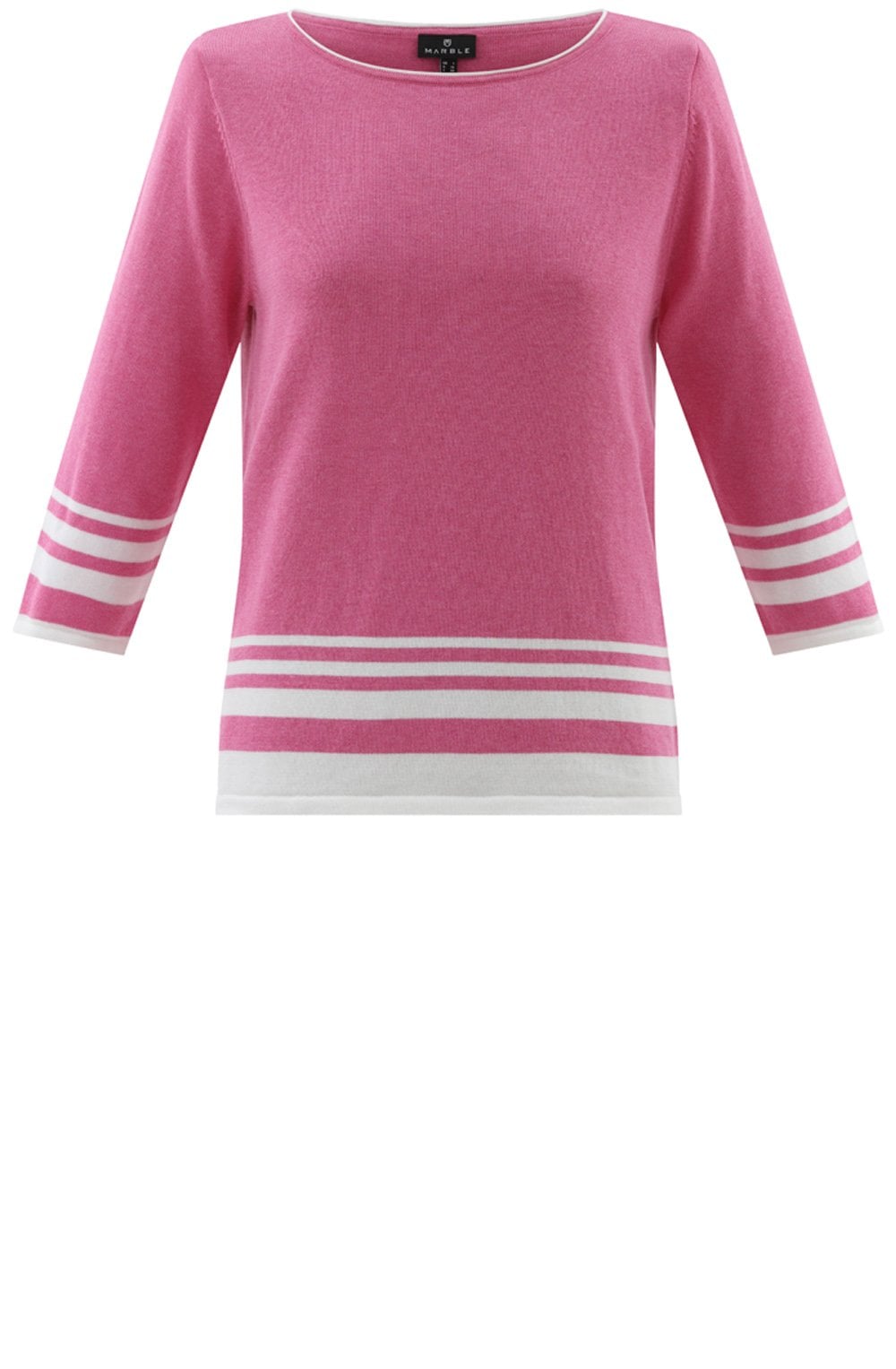 Pink Striped Hem Jumper