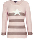 Pink & Taupe Striped Sweater