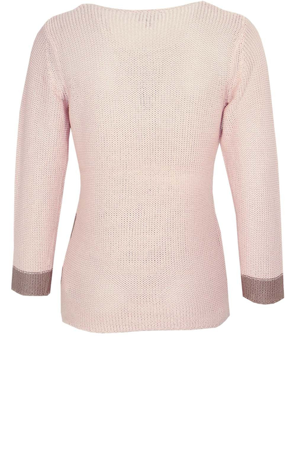 Pink & Taupe Striped Sweater