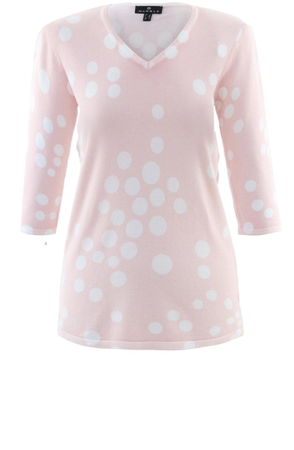 Pink & White Spot Print Jumper