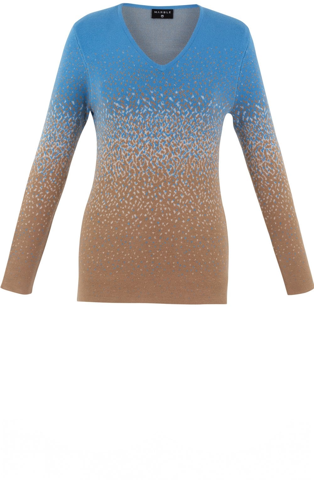 Powder Blue Gradual Fleck V Neck Jumper