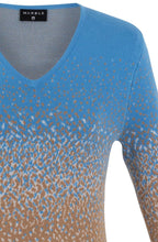 Powder Blue Gradual Fleck V Neck Jumper