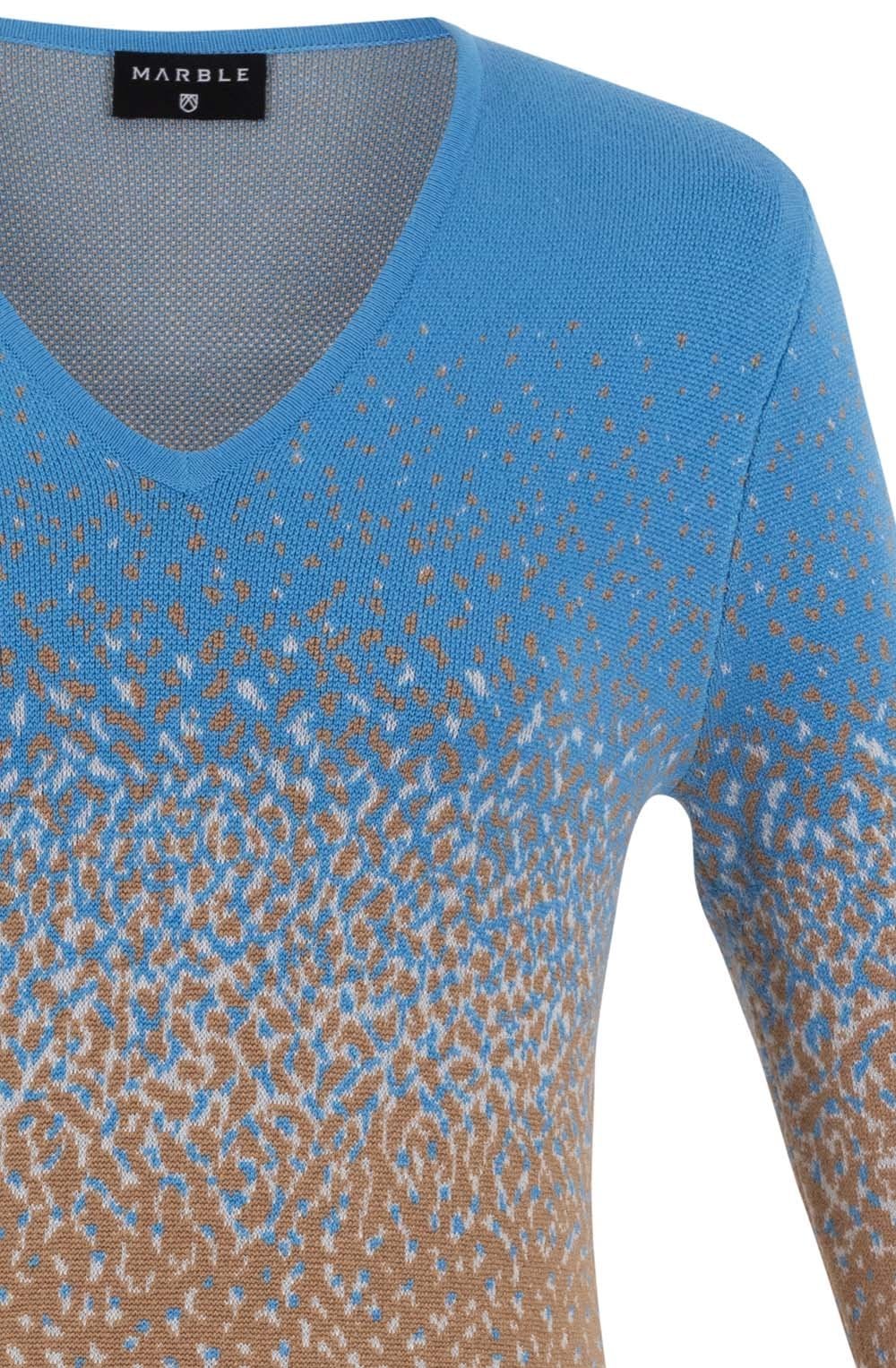 Powder Blue Gradual Fleck V Neck Jumper