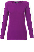 Purple Bow Sleeve Sweater