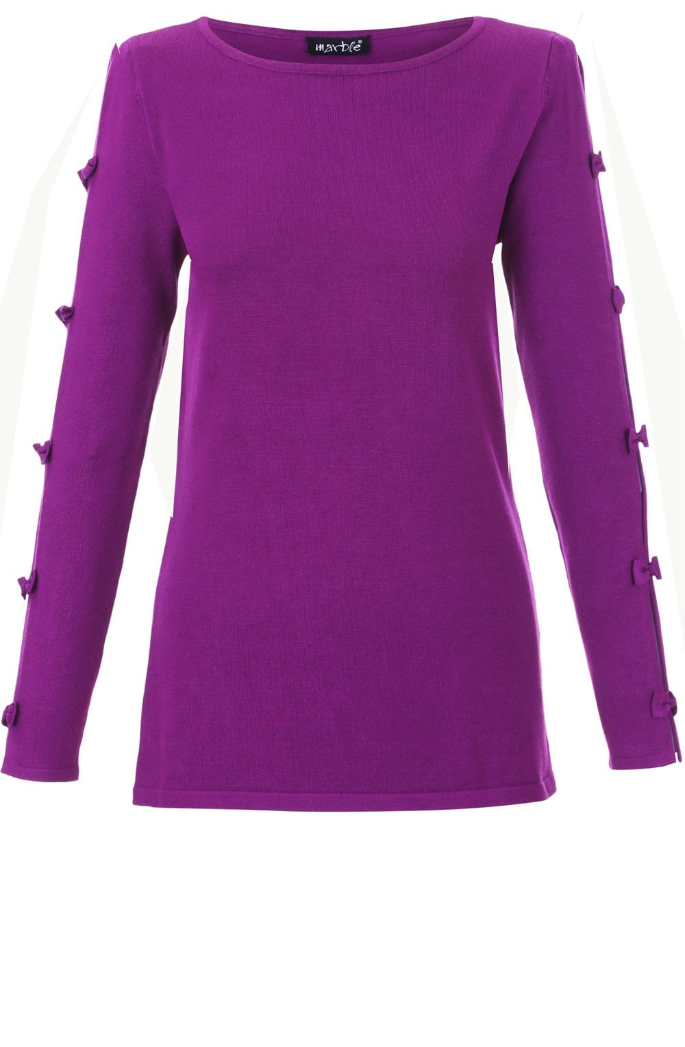Purple Bow Sleeve Sweater