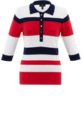 Red and Navy Collared Sweater