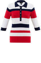 Red and Navy Collared Sweater