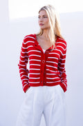 Red and White Box Cardigan