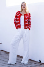 Red and White Box Cardigan