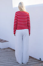 Red and White Box Cardigan