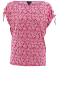 Red and White Drawstring Shouldered Top