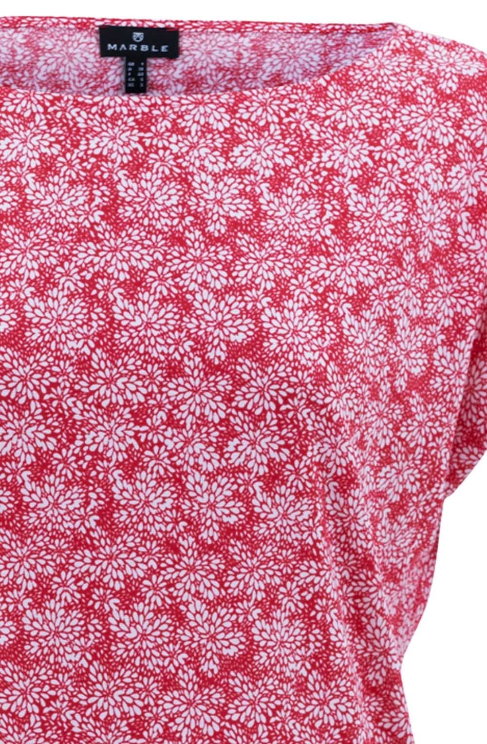 Red and White Drawstring Shouldered Top