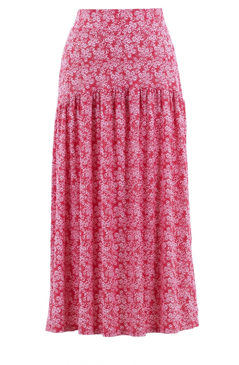 Red and White Jersey Skirt