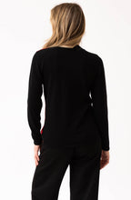 Red Asymmetric Colour Block V Neck Jumper
