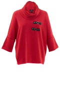 Red Batwing and Cowl Neck Jumper