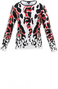 Red Black and White Bold Print Jumper