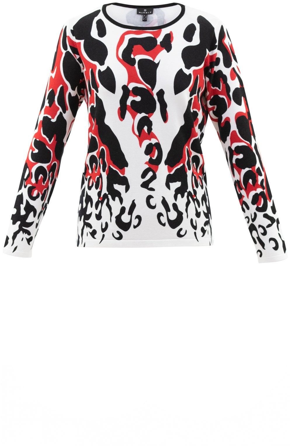 Red Black and White Bold Print Jumper