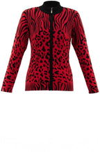 Red & Black Animal Print Cardigan