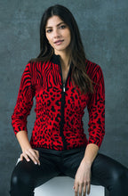 Red & Black Animal Print Cardigan