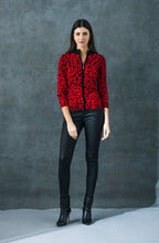 Red & Black Animal Print Cardigan