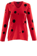 Red & Black Spot Print Jumper