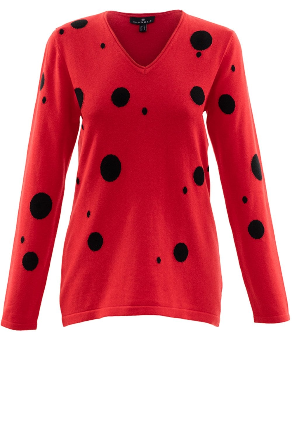 Red & Black Spot Print Jumper