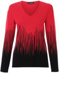 Red & Black Striped Effect Sweater