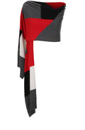 Red Block Design Scarf