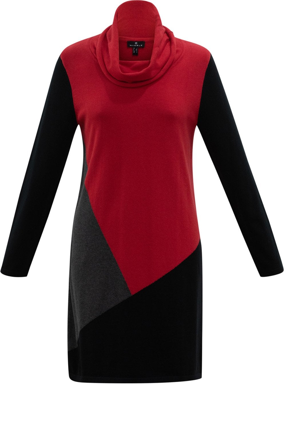 Red Block Design Tunic Dress