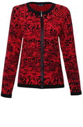 Red Bold Print Cardigan