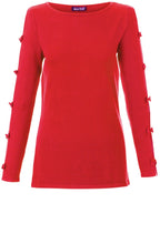 Red Bow Sleeve Sweater