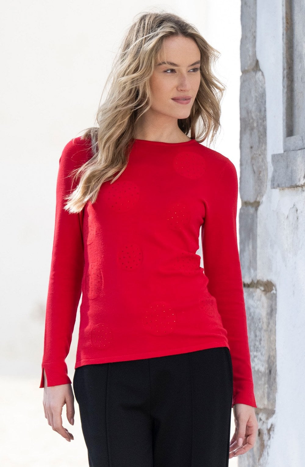 Red Circle Diamante Jumper