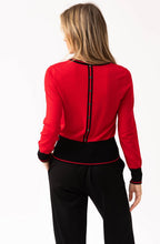 Red Contrast Hem and Cuffs Jumper