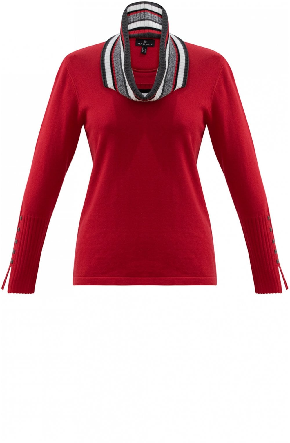 Red Detachable Snood Jumper