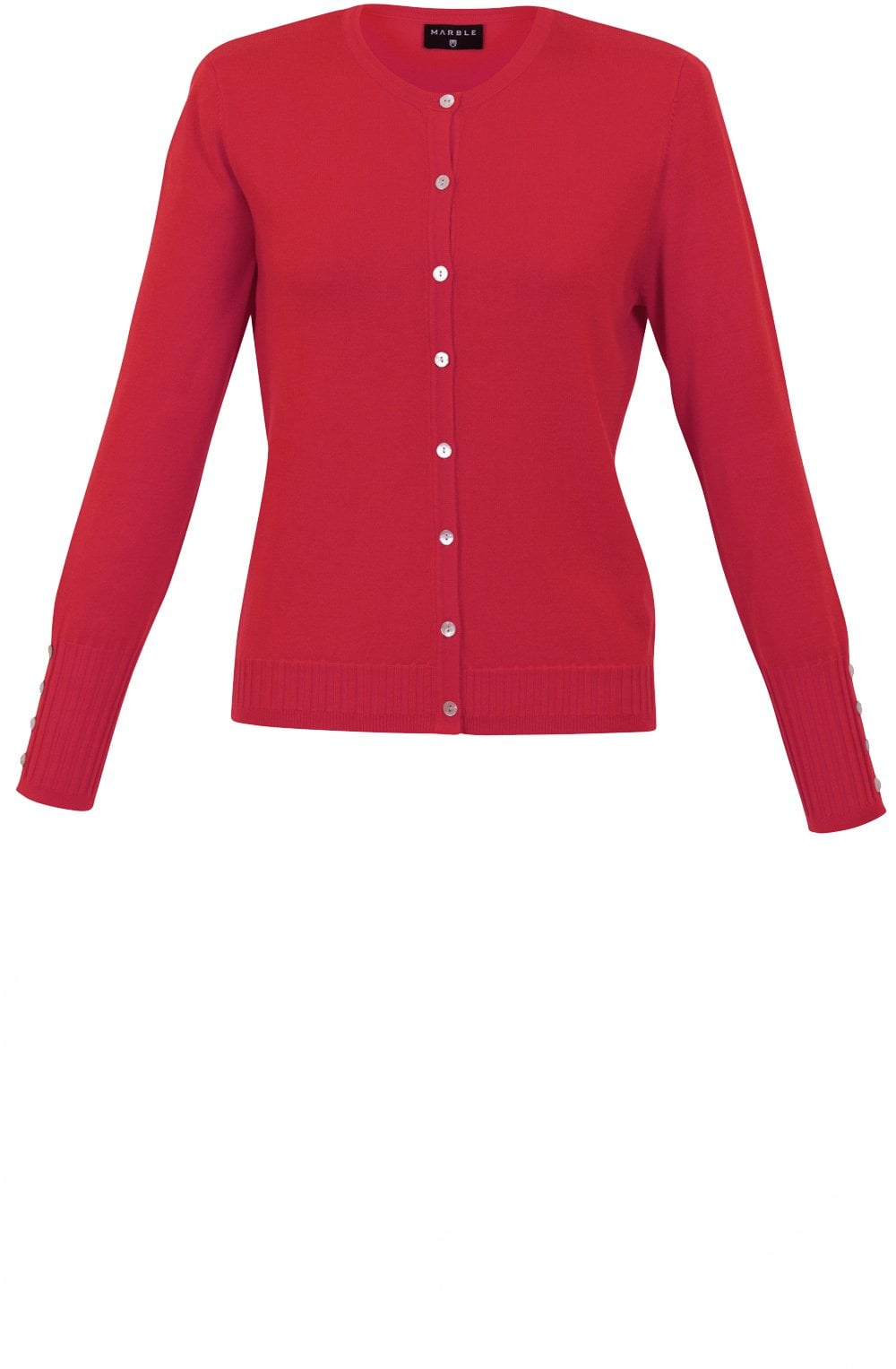 Red Fine Knit Cardigan