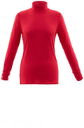 Red Jersey Polo Neck Top