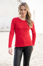 Red Knitted Stripe and Delicate Sparkle Jumper