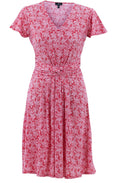 Red Knotted Waist Jersey Dress
