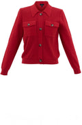 Red Perforated Knit Cardigan