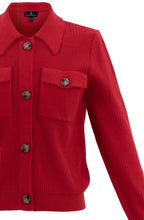 Red Perforated Knit Cardigan