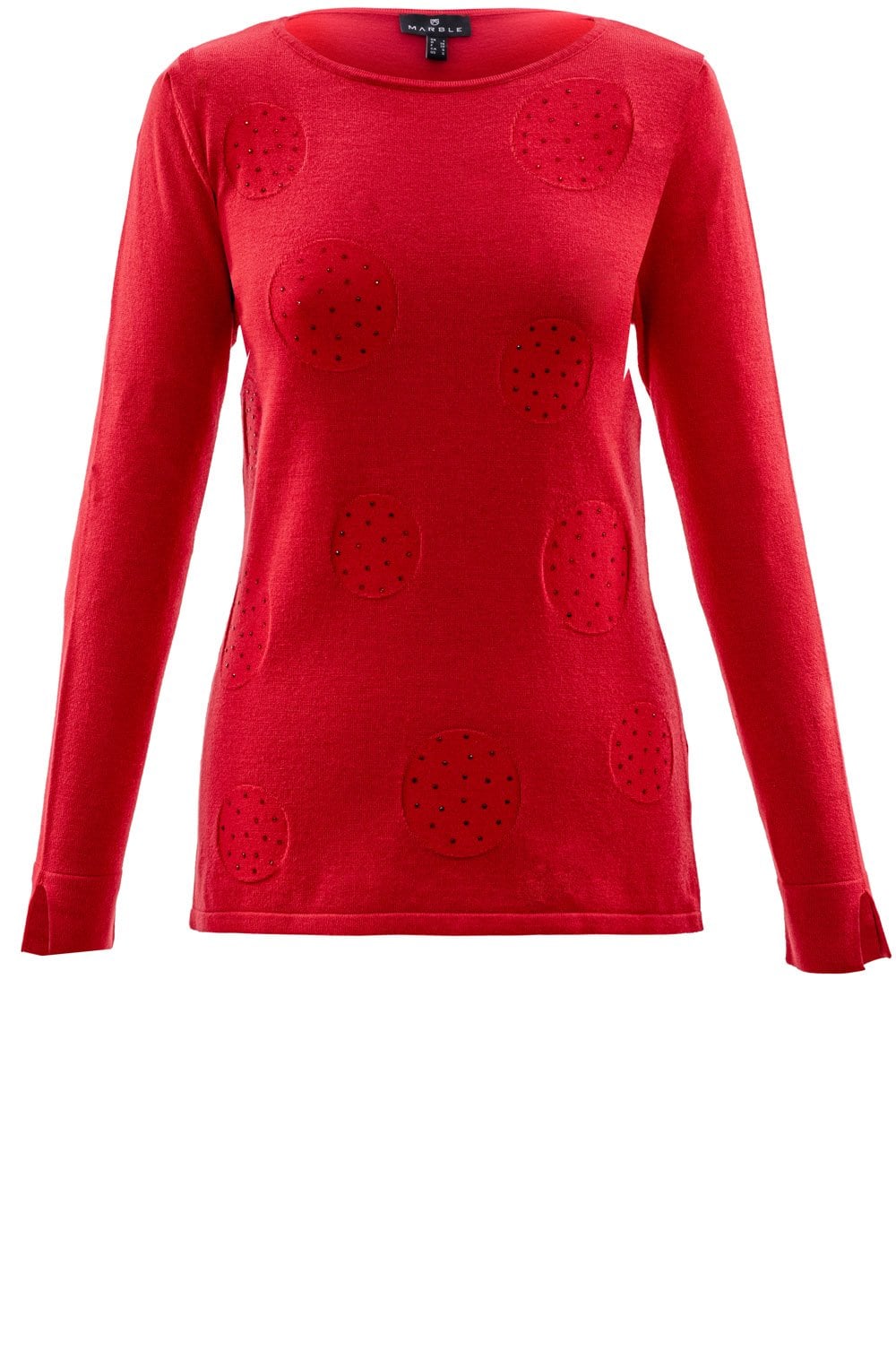 Red Rhinestone Detailed Jumper