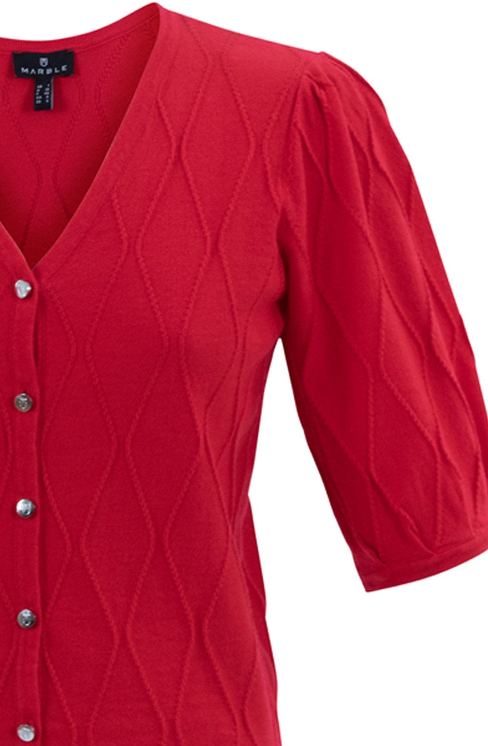 Red Short Sleeved Reversible Cardigan