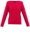 Red Sparkle Button Knit
